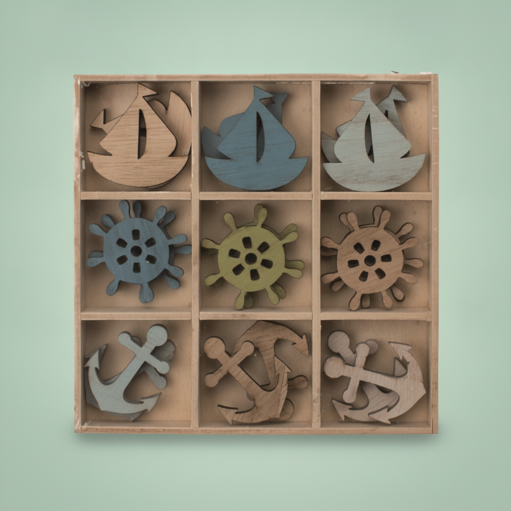 Maritim-Set Holz 18St 4cm - Kidis Art