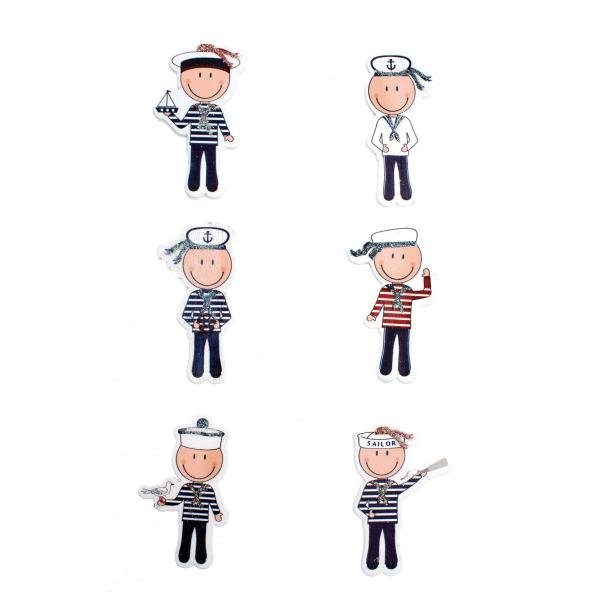 Maritim Sticker Matrosen 6St 3,5x4cm - Kidis Art