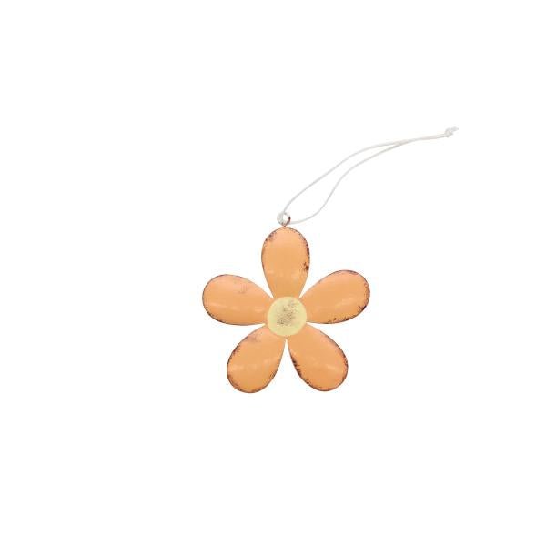 Metallblume, orange 8,5x8cm, mit Hänger - Kidis Art