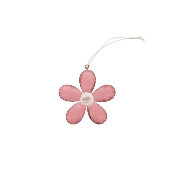 Metallblume, pink 8,5x8cm, mit Hänger - Kidis Art