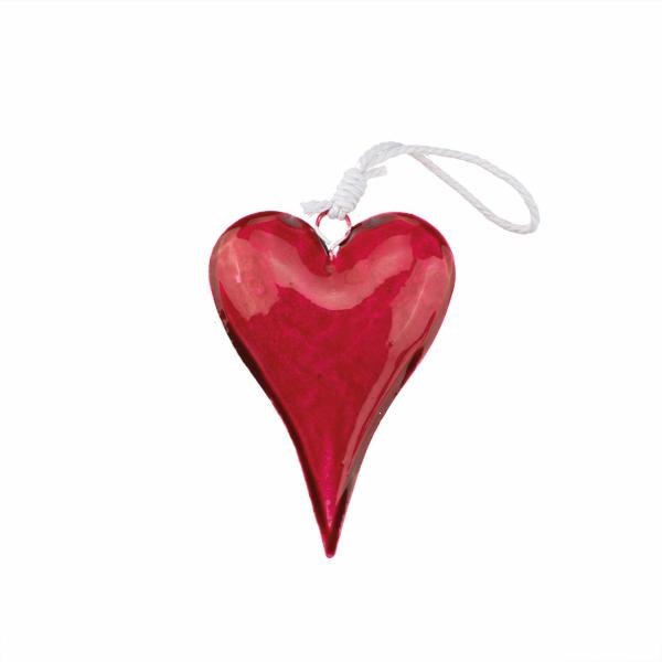 Metallherz, rot, mit Hänger 10x6,7x1,7cm - Kidis Art