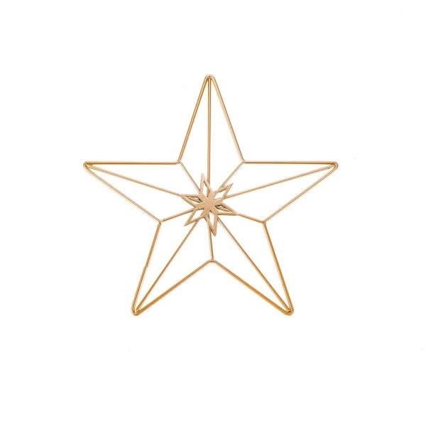 Metallstern, matt Champagne 5 Zacken, 20x19cm - Kidis Art