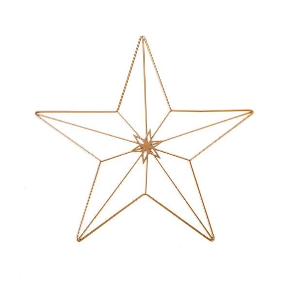 Metallstern, matt Champagne 5 Zacken, 30x28cm - Kidis Art