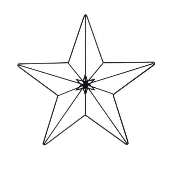 Metallstern, matt schwarz 5 Zacken, 30x28cm - Kidis Art