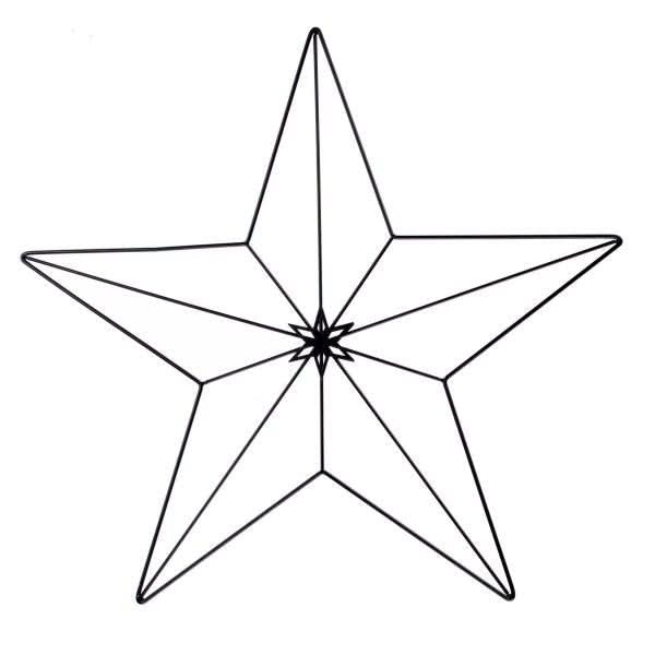 Metallstern, matt schwarz 5 Zacken, 40x38cm - Kidis Art