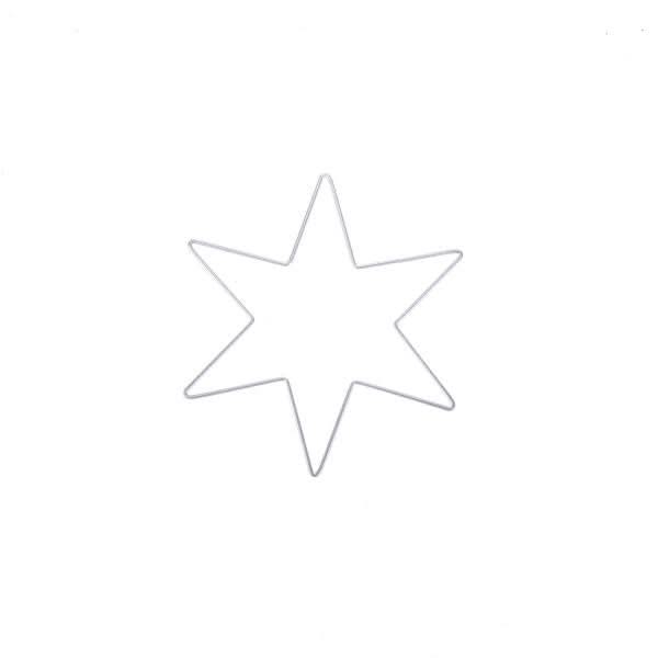 Metallstern, matt silberfarben 6 Zacken, 20cm - Kidis Art