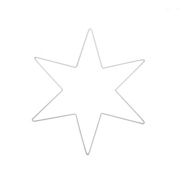 Metallstern, matt silberfarben 6 Zacken, 30cm - Kidis Art