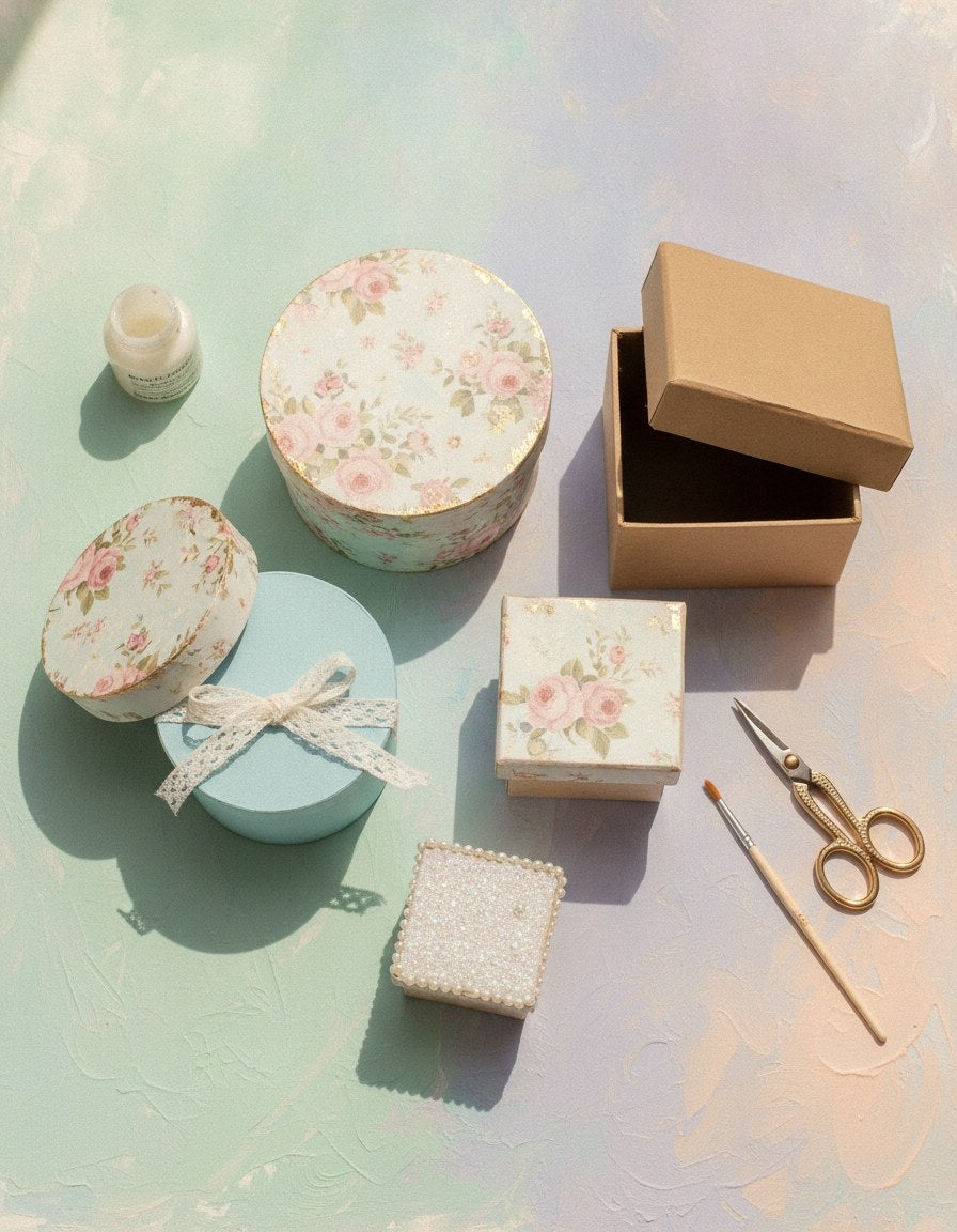 Mini-Boxen-Set aus Pappe 4-tlg 2x viereckig, 2x rund FSC - Kidis Art