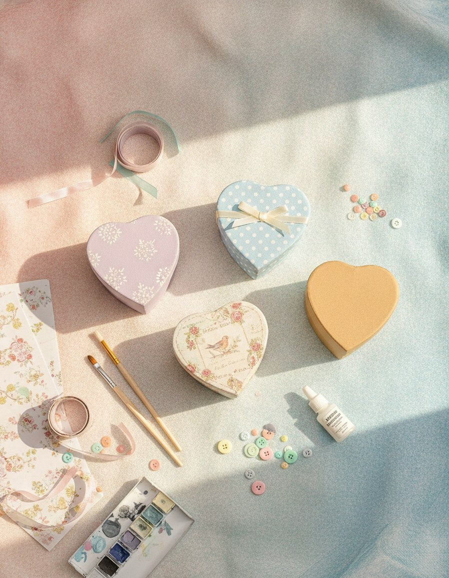 Mini-Boxen-Set aus Pappe 4-tlg herzförmig FSC - Kidis Art