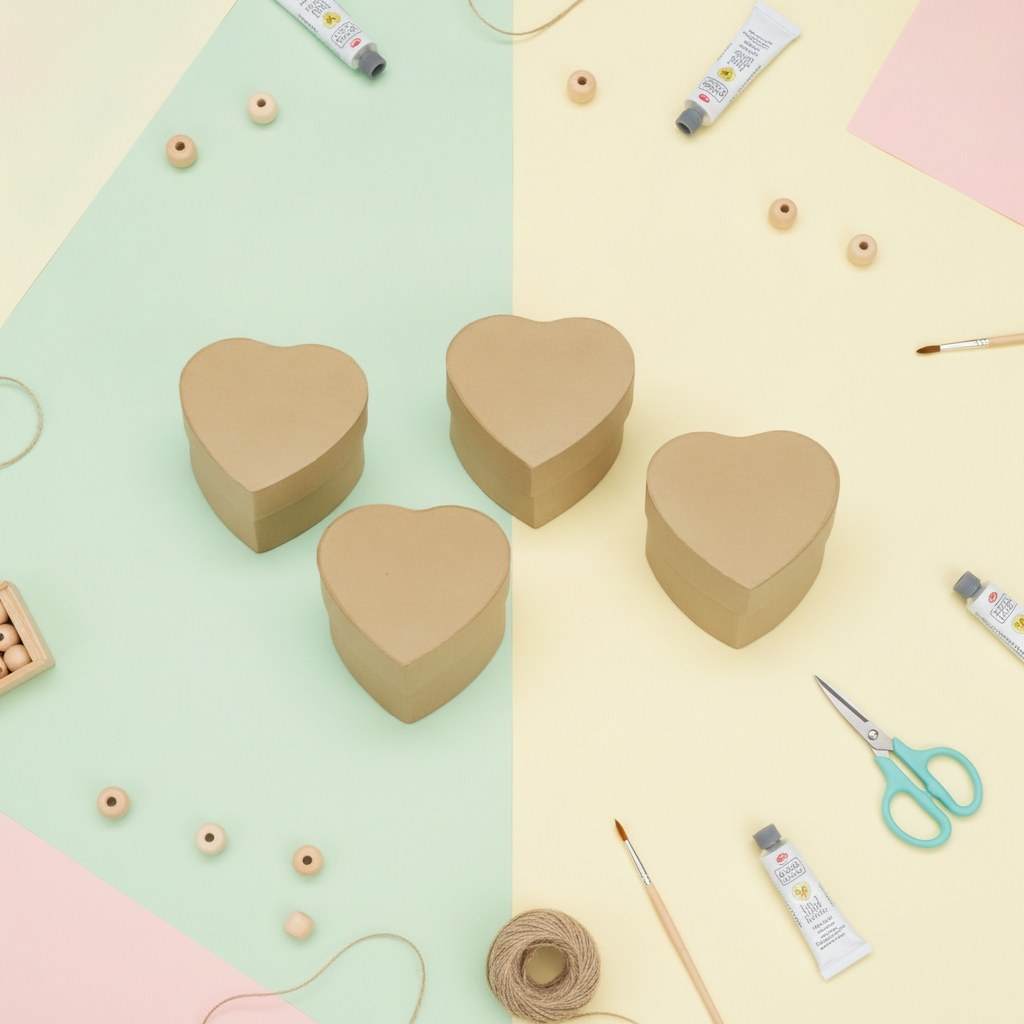 Mini-Boxen-Set aus Pappe 4-tlg herzförmig FSC - Kidis Art