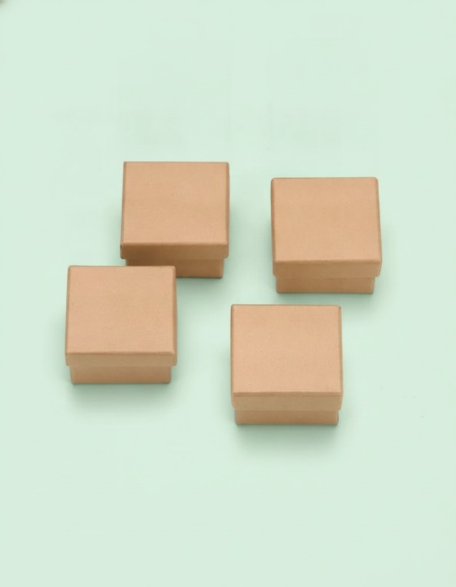 Mini-Boxen-Set aus Pappe 4-tlg quadratisch FSC 6x6x3.5cm - Kidis Art