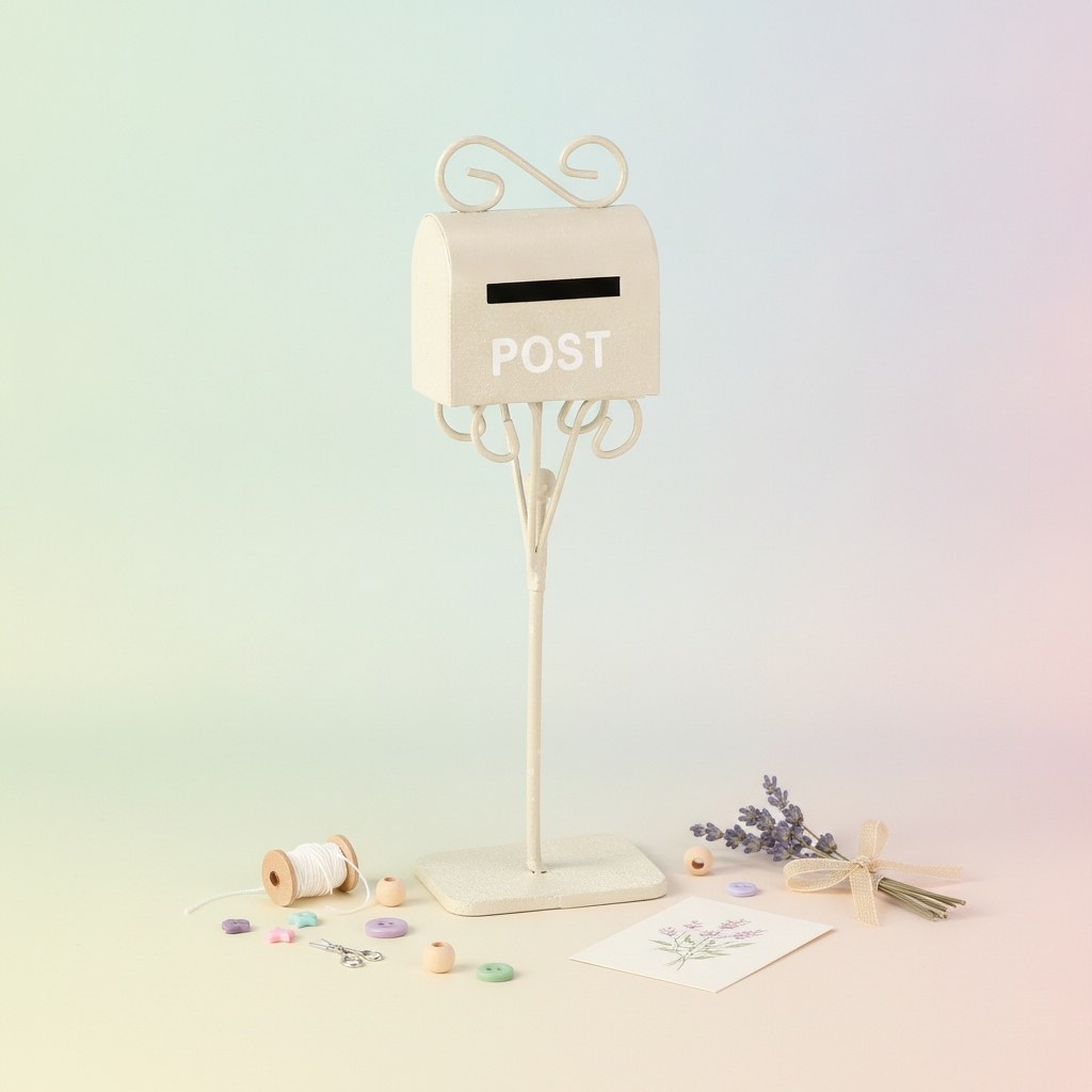 Mini-Gardening Briefkasten creme 3x2x11cm - Kidis Art