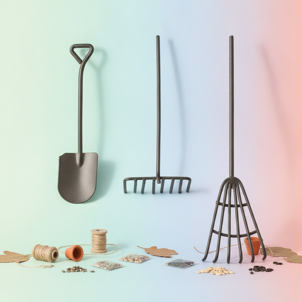 Mini-Gardening Werkzeug-Set 3-tlg rost L: 12cm - Kidis Art