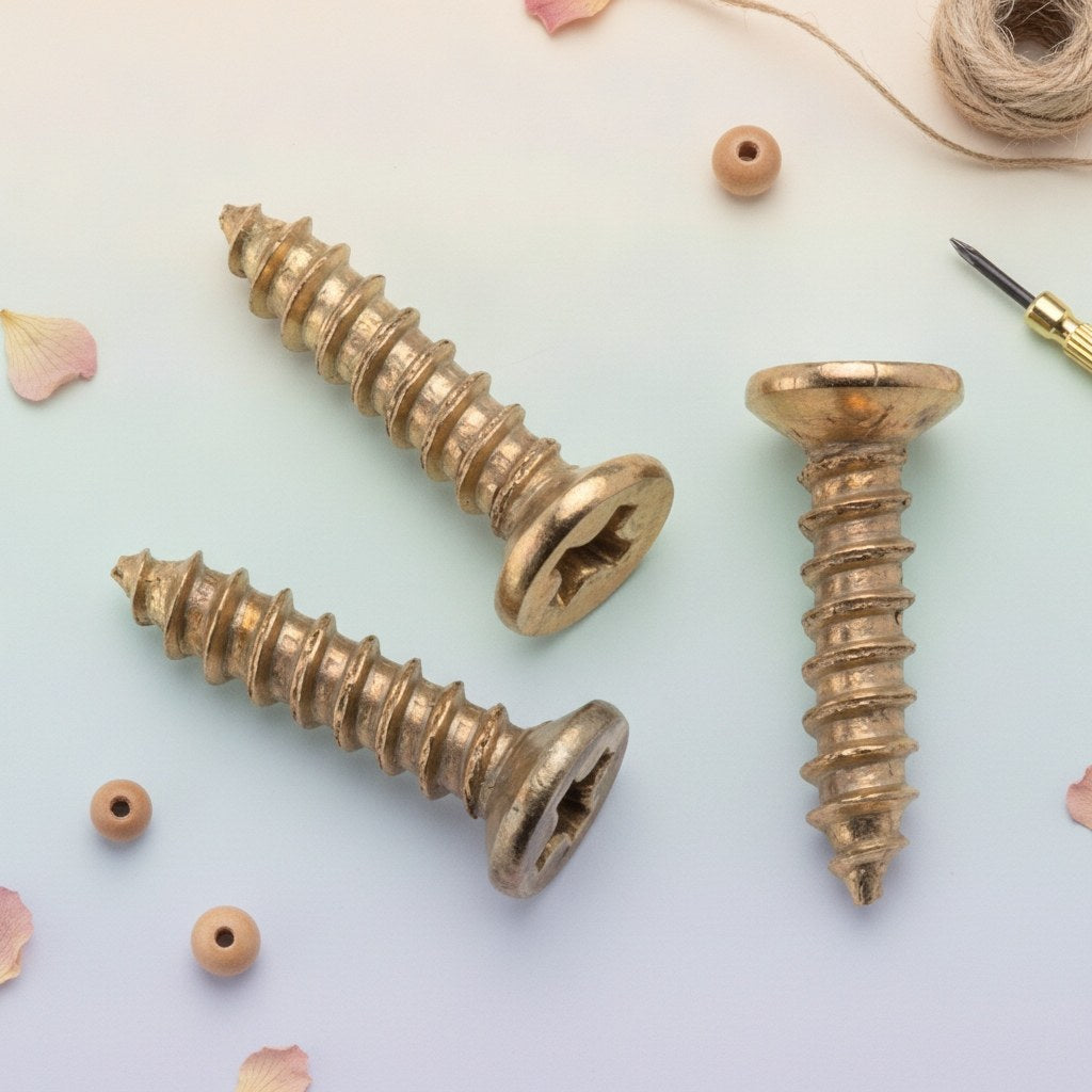 Miniaturschrauben 15x3mm 50St goldfarben - Kidis Art