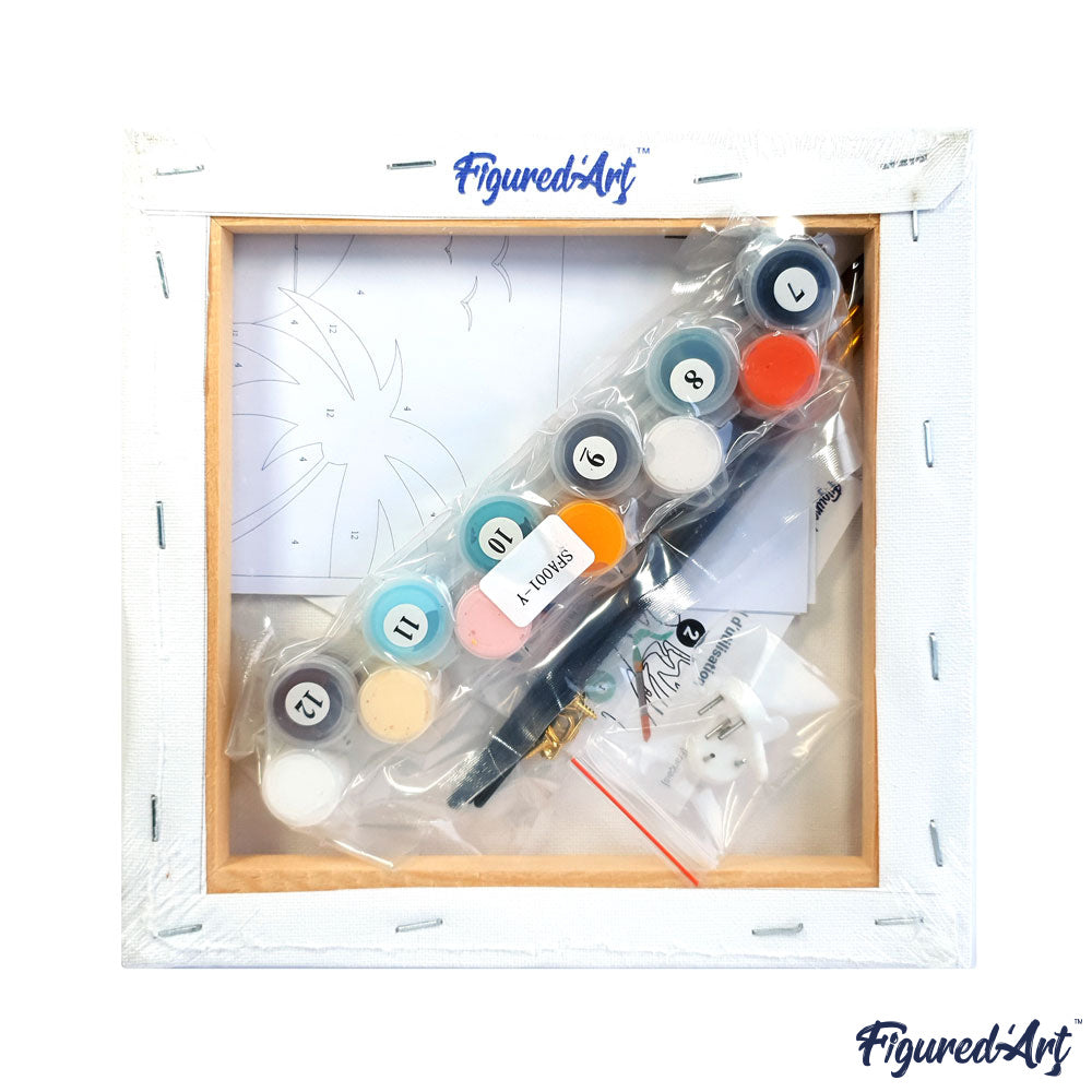 Mini Malen nach Zahlen mit Rahmen 20x20cm Sternennacht zu Weihnachten