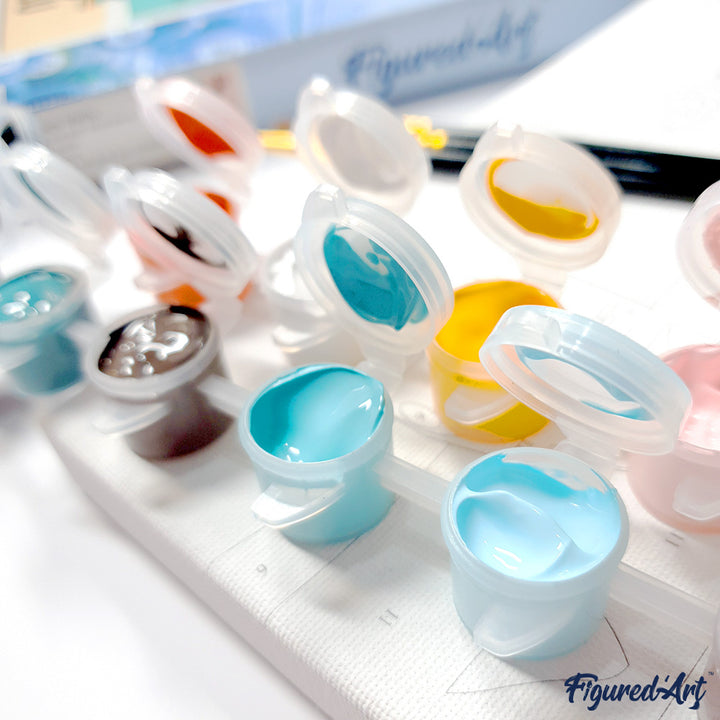 Mini Malen nach Zahlen mit Rahmen 20x20cm - Reiseplakat Provence Frühling