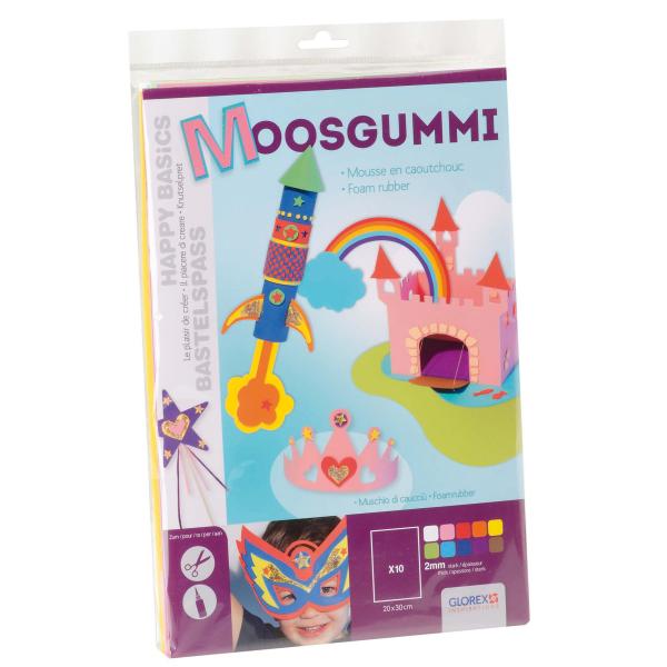 Moosgummi sortiert A4 2mm 10St - Kidis Art