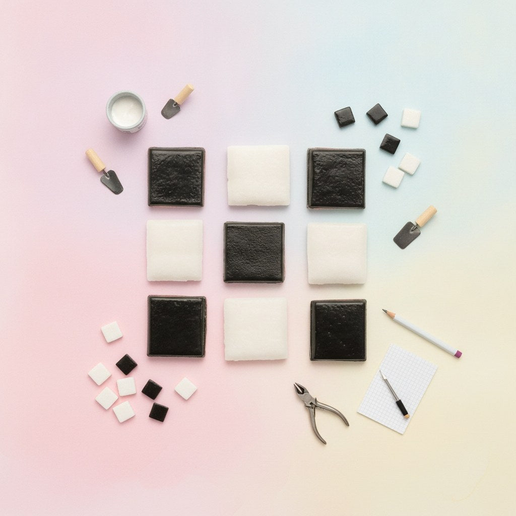 Mosaik Starter-Kit 10mm 200g, schwarz/weiss - Kidis Art