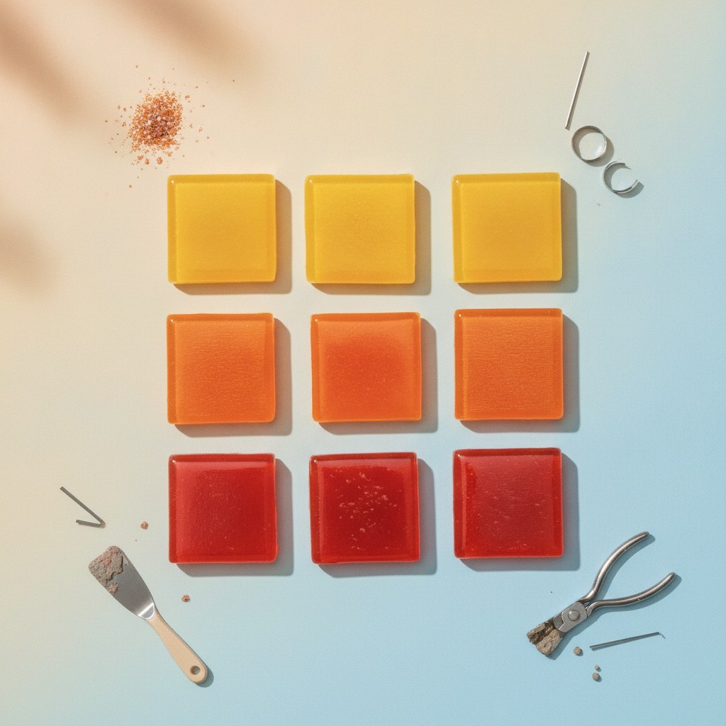 Mosaik Starter-Kit 20mm 200g rot/gelb/orange - Kidis Art