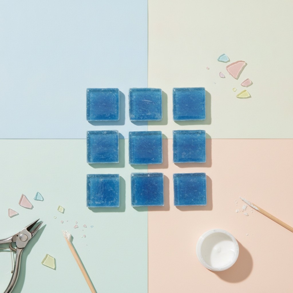 Mosaiksteine 10x10mm 100g dunkelblau - Kidis Art