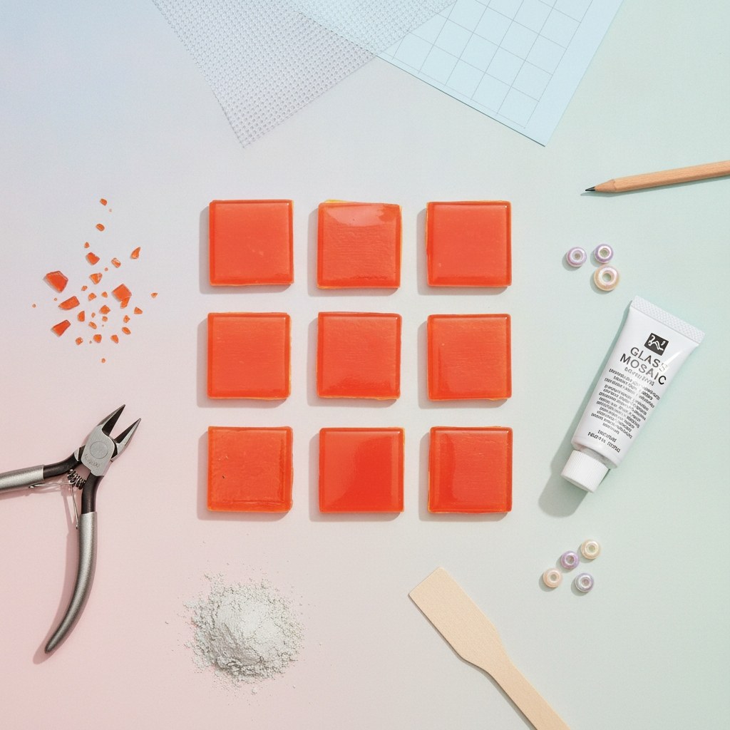 Mosaiksteine 10x10mm 100g dunkelorange - Kidis Art