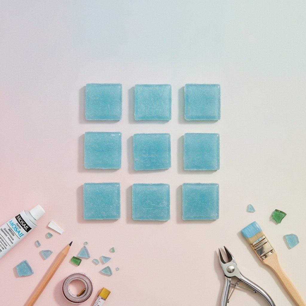 Mosaiksteine 10x10mm 100g hellblau - Kidis Art