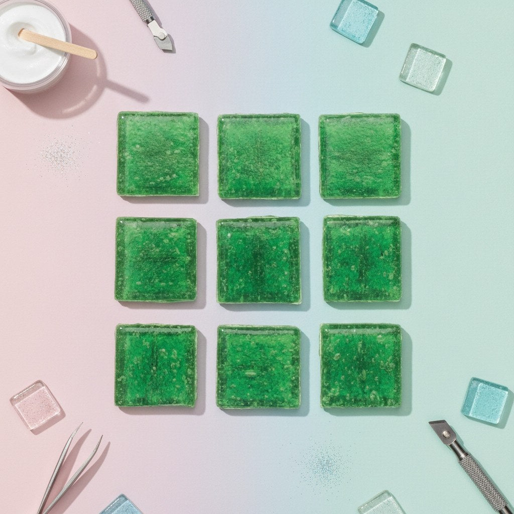 Mosaiksteine 20x20mm 100g dunkelgrün - Kidis Art