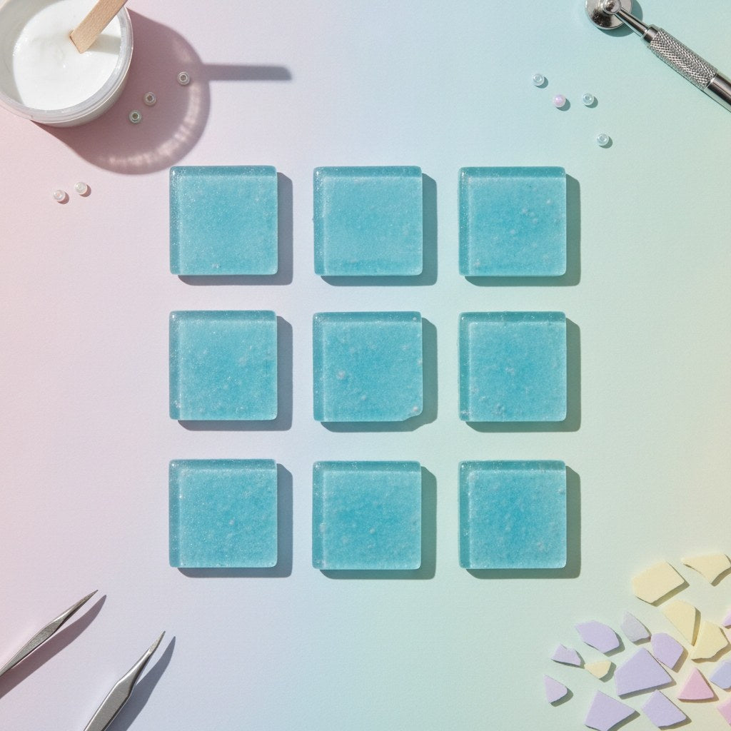 Mosaiksteine 20x20mm 100g hellblau - Kidis Art