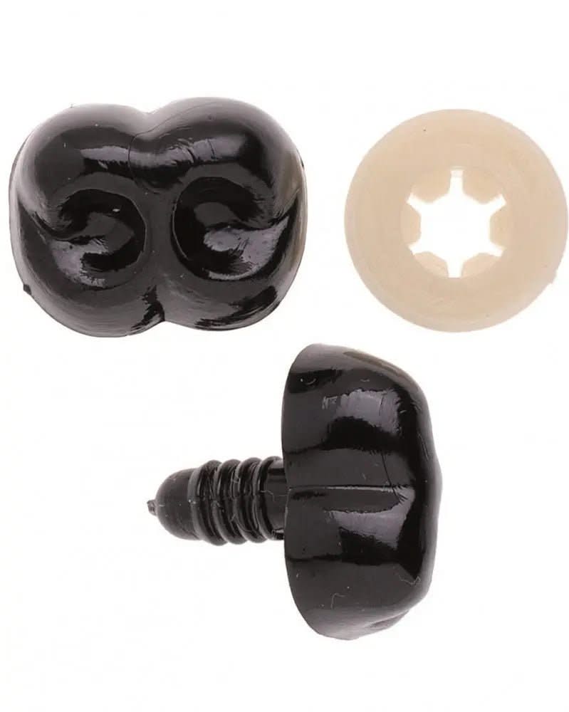 Nase, Kunststoff schwarz 15mm, 25 Stück - Kidis Art