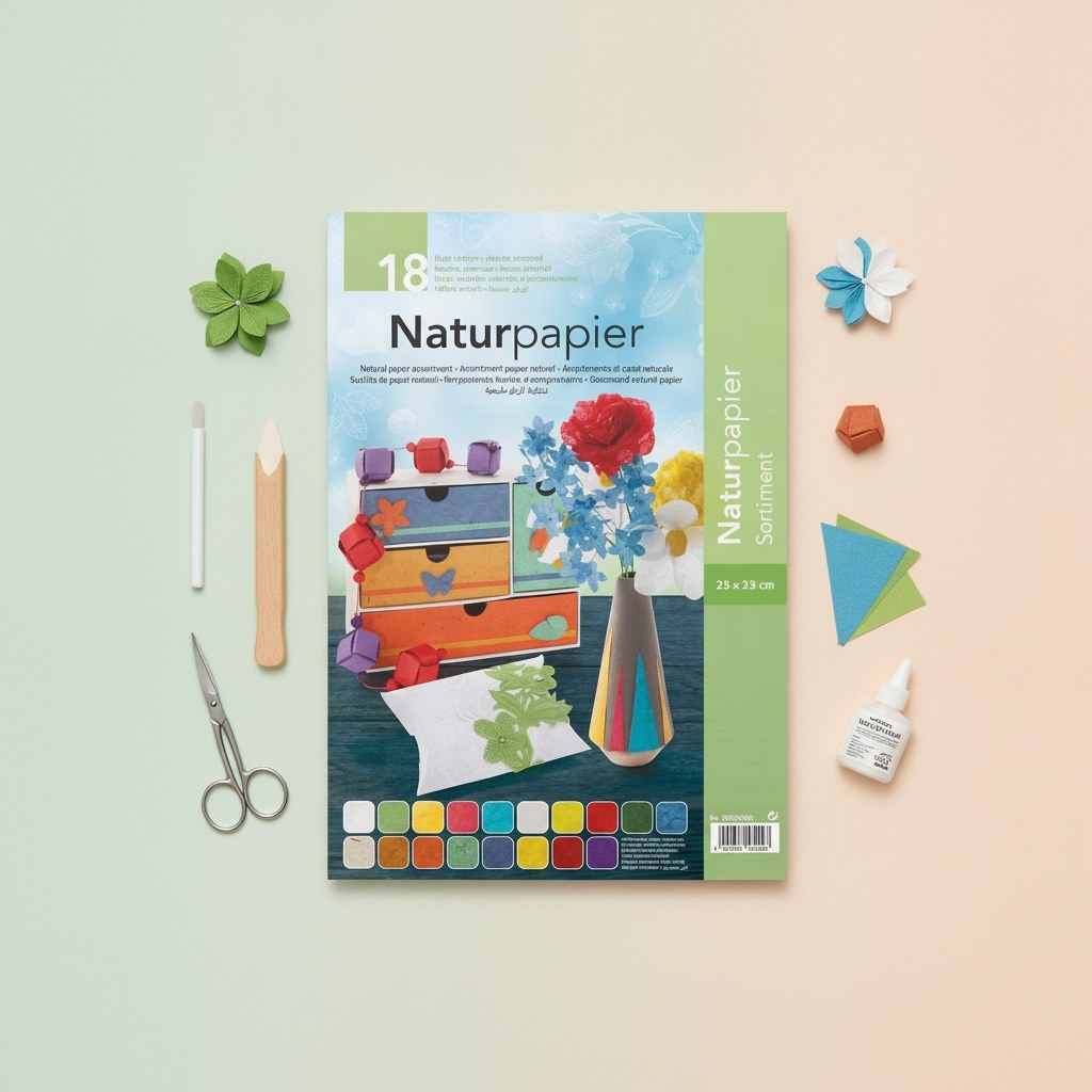 Naturpapier Sortimentspack 23x33cm, 18 Blatt, 5 Sorten - Kidis Art