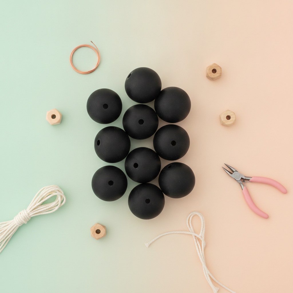 Natursteine, 10mm, 10St. Matte Carbonado - Kidis Art