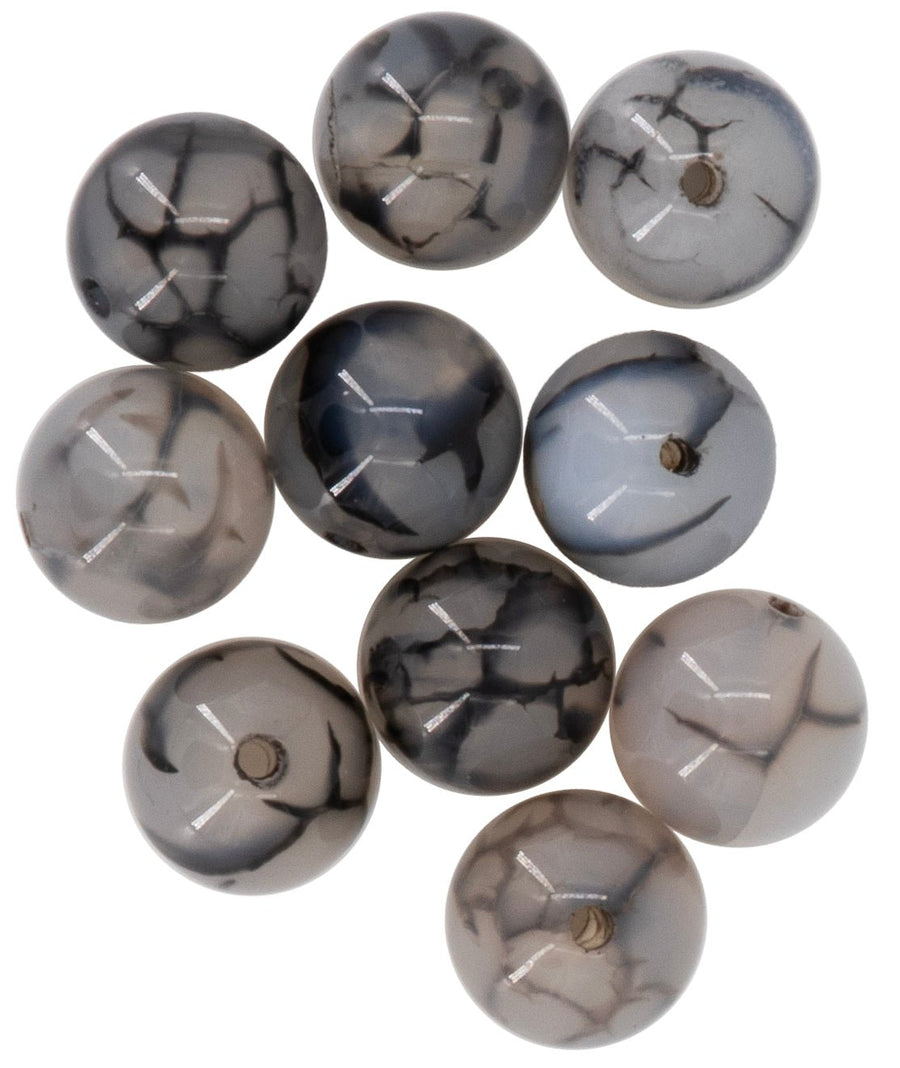 Natursteine, 10mm, 10St. Cracked Agate - Kidis Art