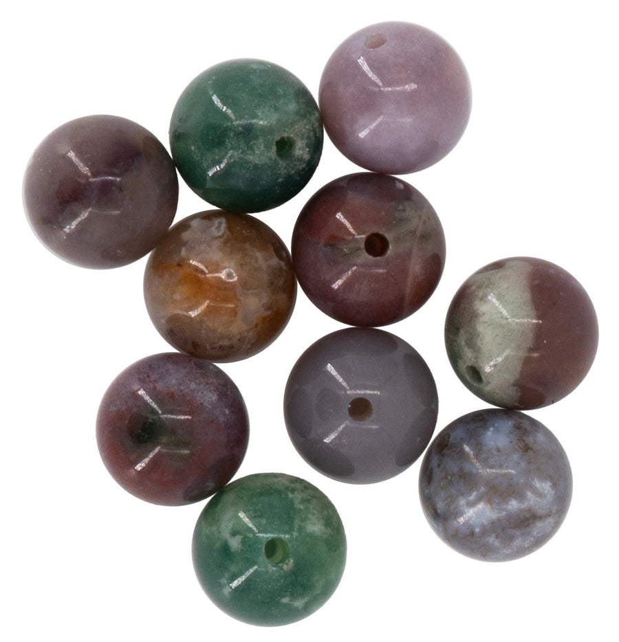 Natursteine, 10mm, 10St. India Agate - Kidis Art