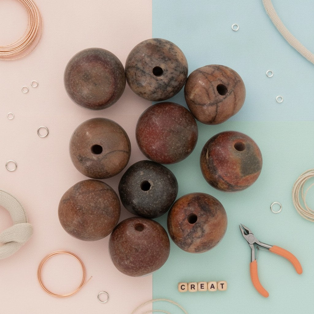 Natursteine, 8mm, 10St. Picasso - Kidis Art