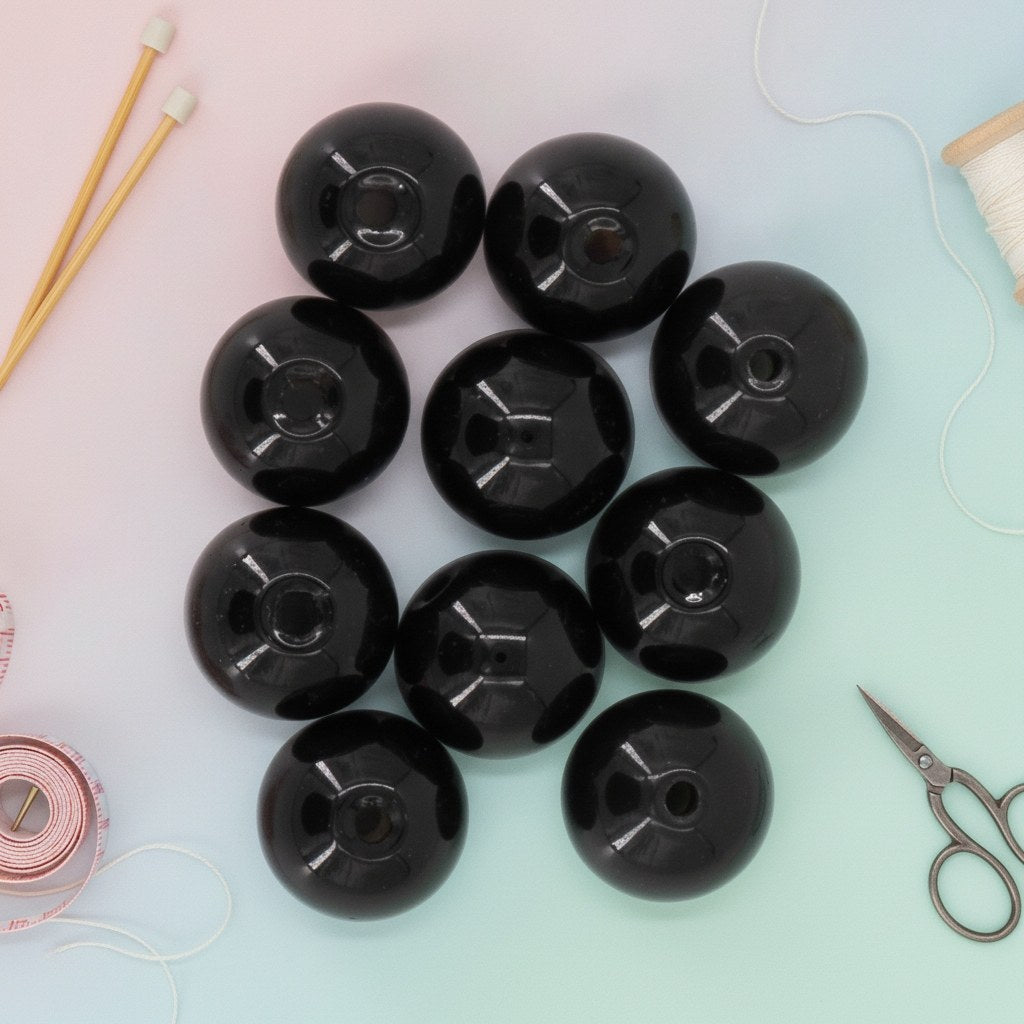 Natursteine, 8mm, 10St. Shiny Carbonado - Kidis Art
