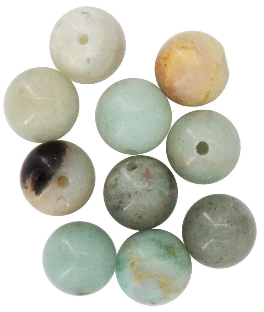 Natursteine, 8mm, 10St. Amazonyte - Kidis Art