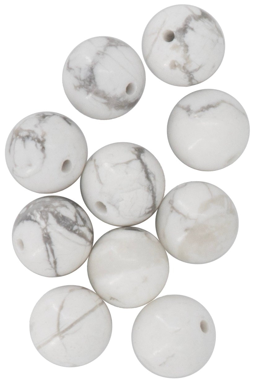 Natursteine, 8mm, 10St. Howlite - Kidis Art
