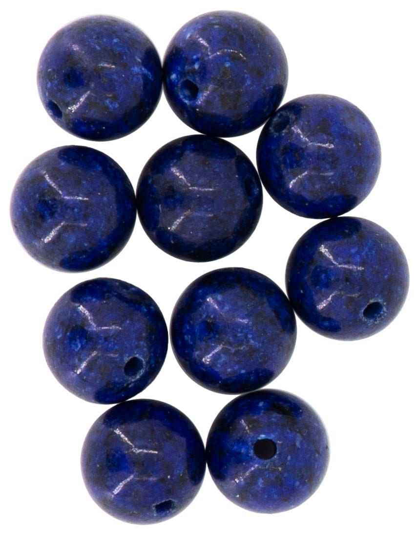 Natursteine, 8mm, 10St. Lapis - Kidis Art