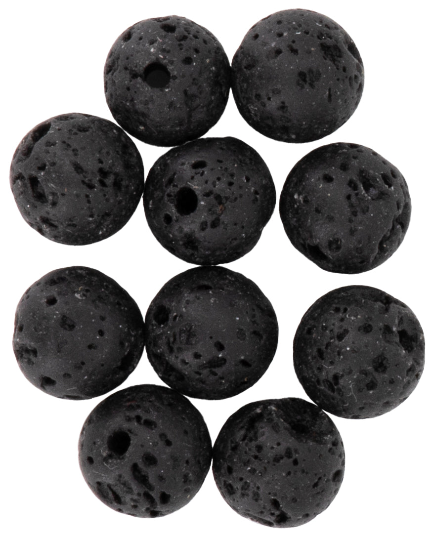 Natursteine, 8mm, 10St. Lava Stone - Kidis Art