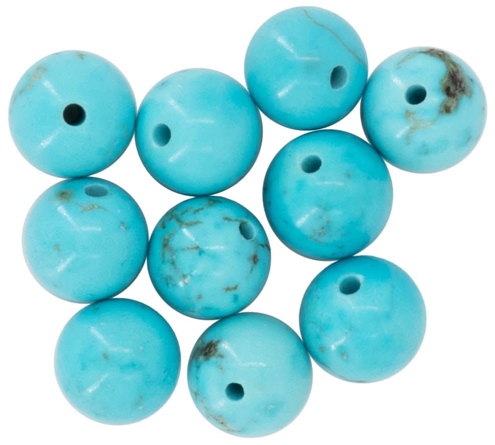 Natursteine, 8mm, 10St. Natural Turqoise - Kidis Art