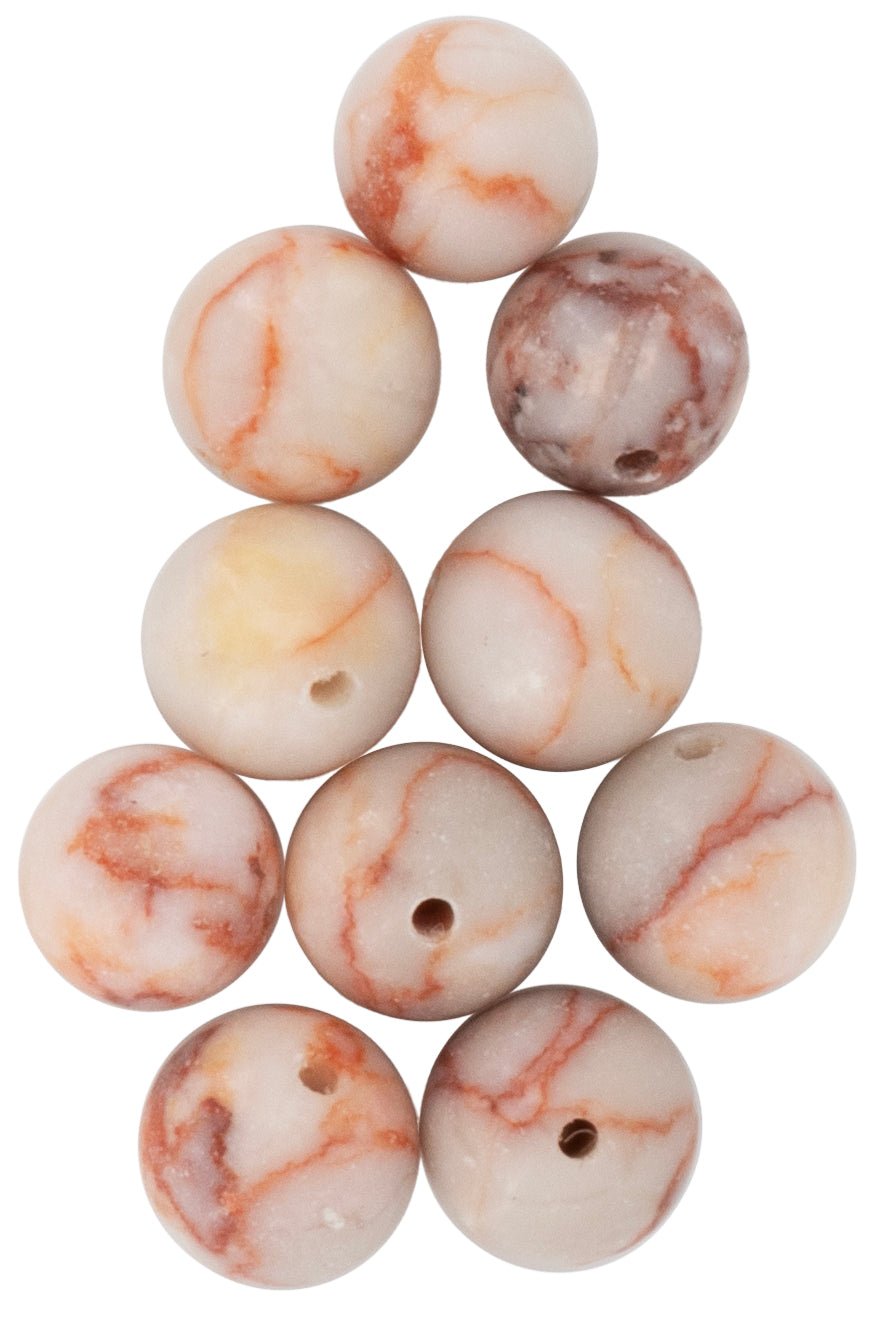 Natursteine, 8mm, 10St. Red Picasso Jasper - Kidis Art