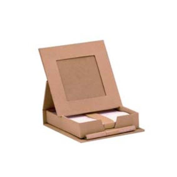 Notizzettelbox 115x115x30mm inkl. Blätter und Bleistift - Kidis Art