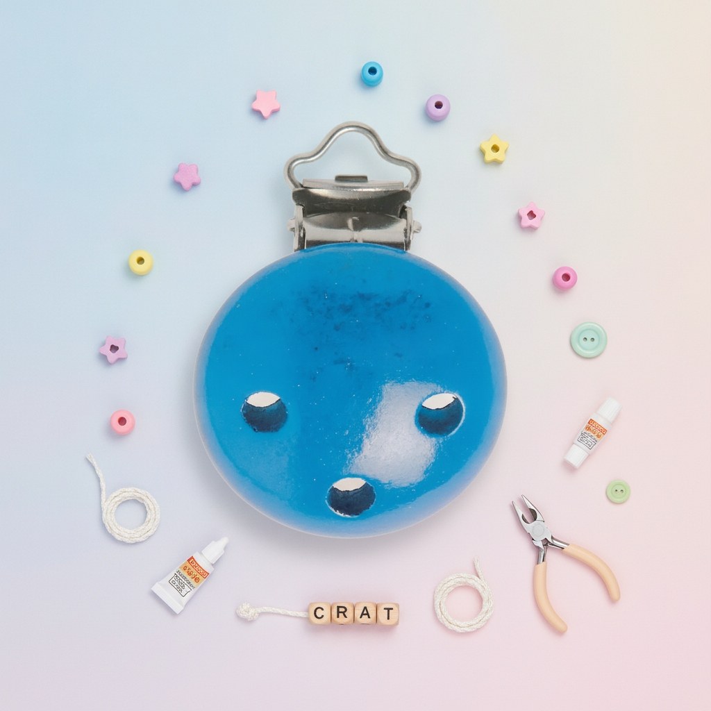 Nuggi-/Schnullerketten-Clips, 35mm, Ahorn, gelb 1St - Kidis Art