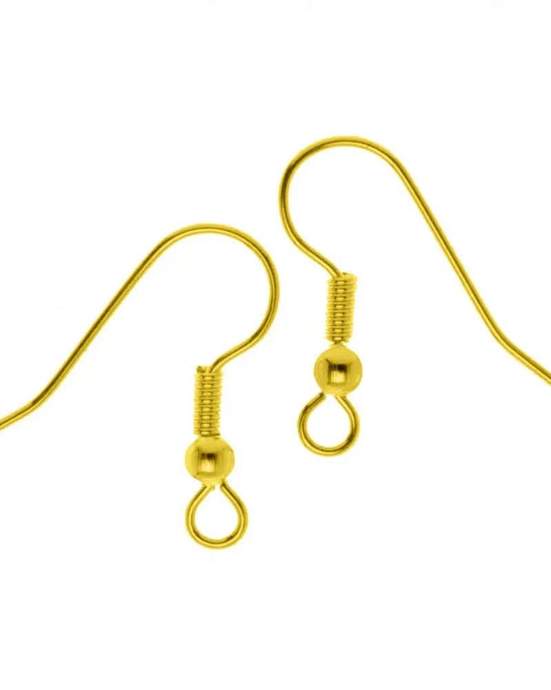 Ohrbügel mit Kugel 4St, 20mm goldfarben - Kidis Art