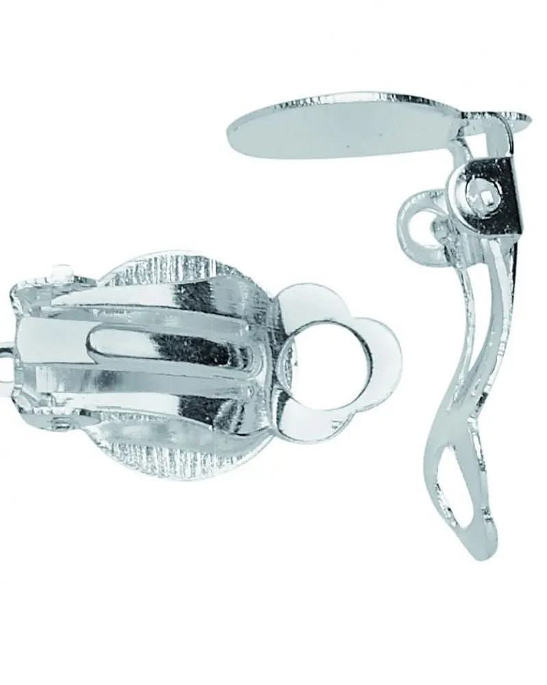 Ohrclip mit Öse silberfarb 2St, 11mm - Kidis Art