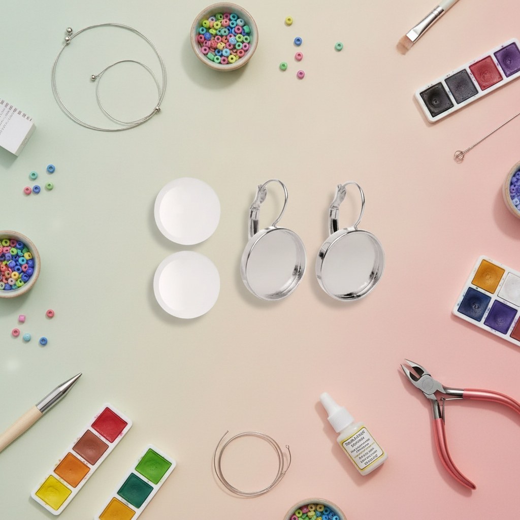 Ohrring rund 2Stk silberfarben Ø18mm - Kidis Art