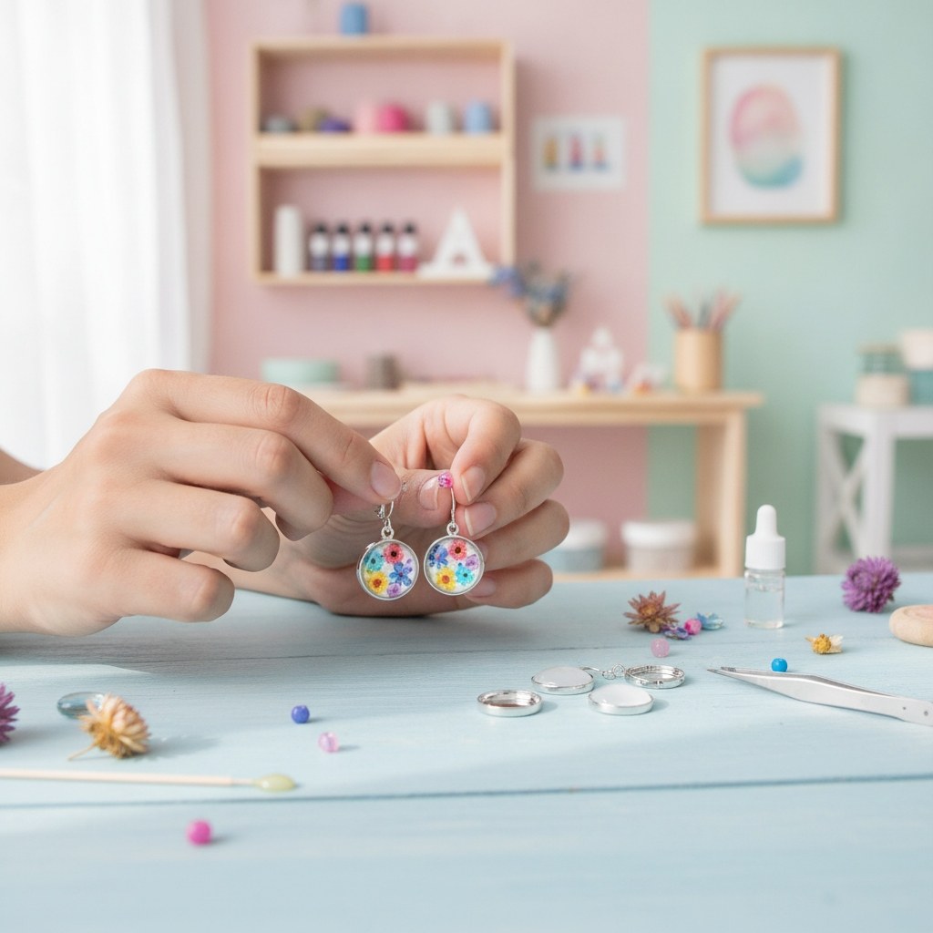 Ohrring rund 2Stk silberfarben Ø18mm - Kidis Art
