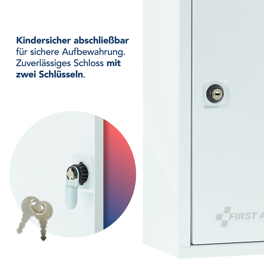 Verbandschrank DIN 13169 Weiß mit 2 Fächern