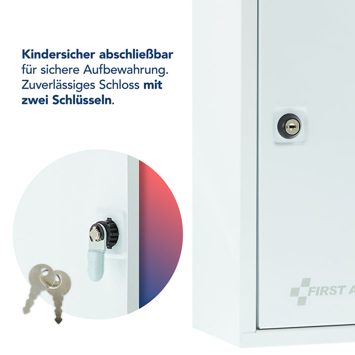 Verbandschrank DIN 13169 Weiß mit 2 Fächern