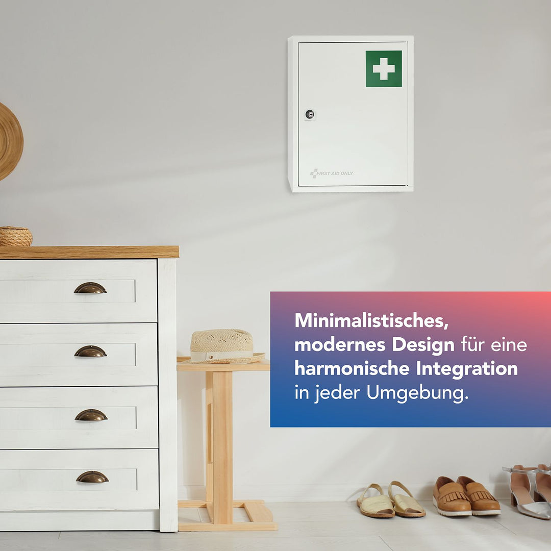 Verbandschrank DIN 13169 Weiß mit 2 Fächern